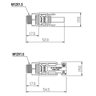 Conector MC4 BC03B (par hembra-macho)