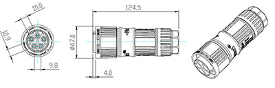 Conector MC4 circular BC02 (5-pin)