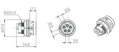 Conector MC4 circular BC02 (5-pin)